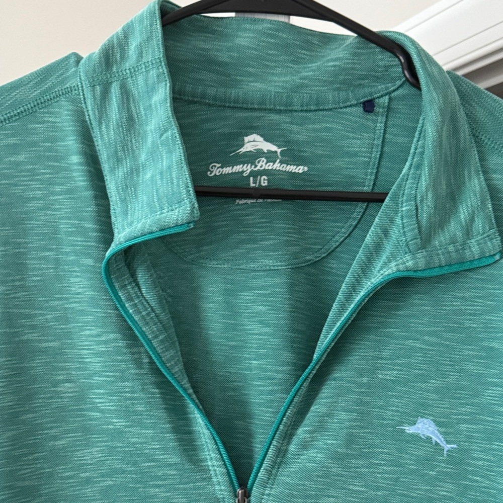 Tommy Bahama Teal Quarter-Zip Pullover. Hardly worn Size Large